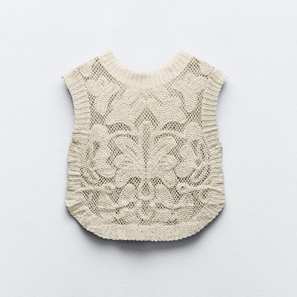 Zara CROCHET VEST TOP - Picture 5 of 13